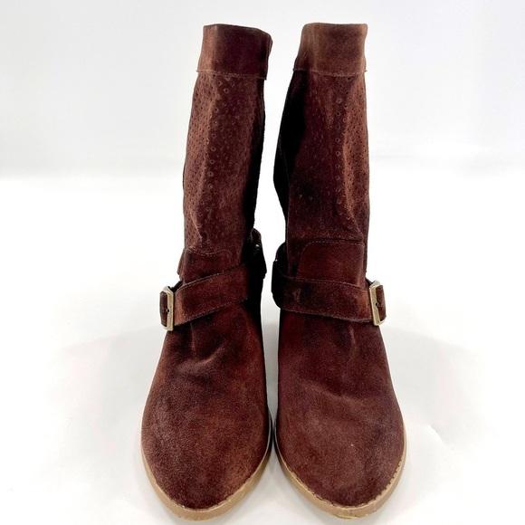 CHINESE LAUNDRY TEE JAI Brown Suede Leather Boots size 7.5 M - Picture 11 of 12